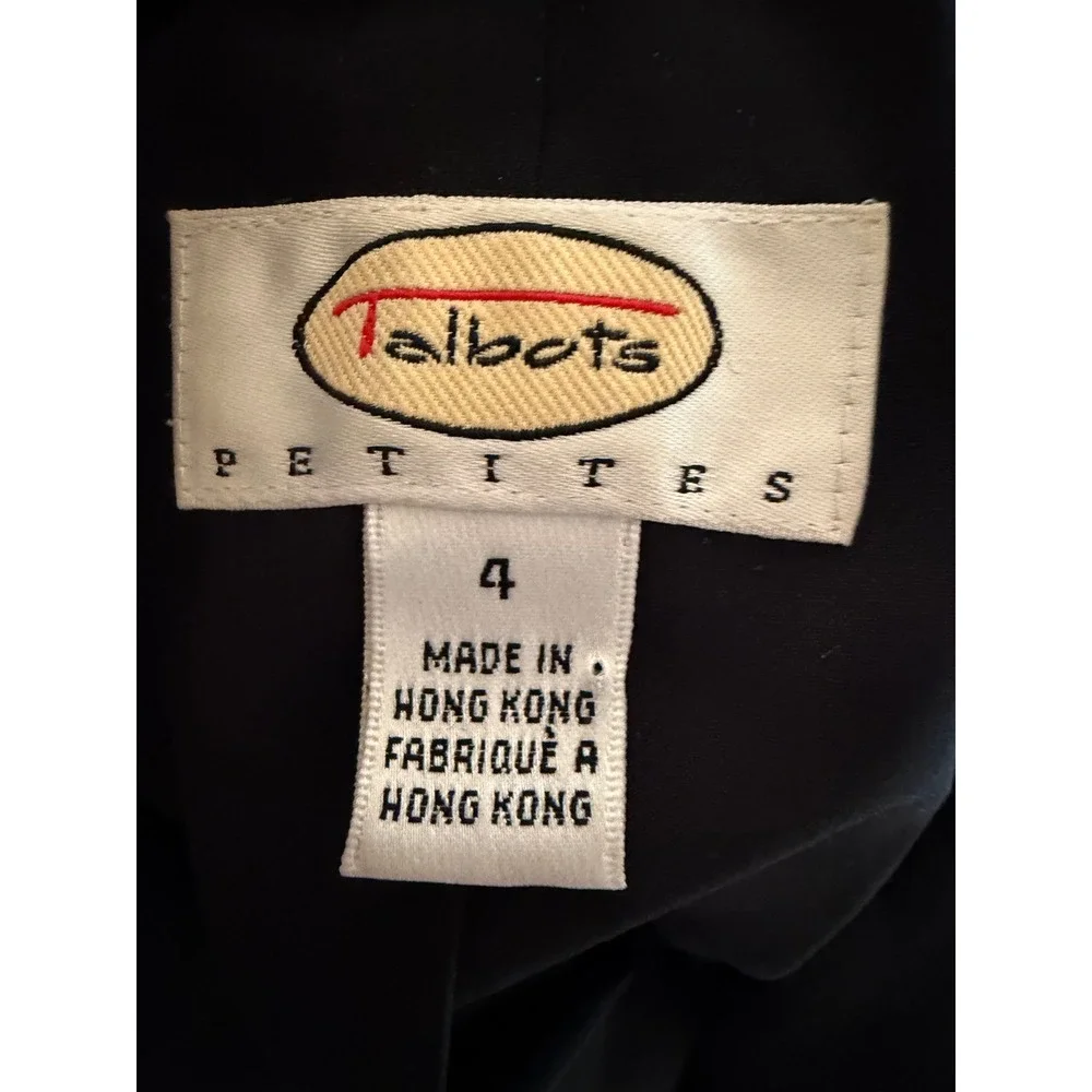 Talbots Petites Black Wool Blend Three Button Blazer Jacket Women old money‎ 4P